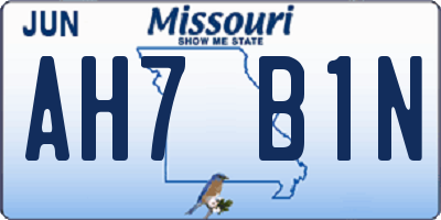 MO license plate AH7B1N