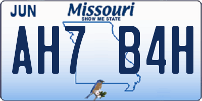 MO license plate AH7B4H