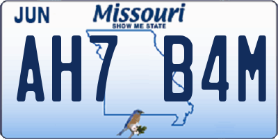MO license plate AH7B4M