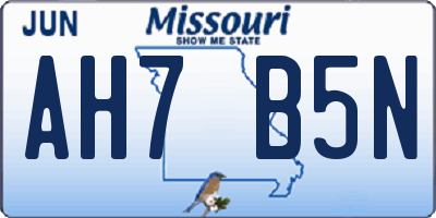 MO license plate AH7B5N