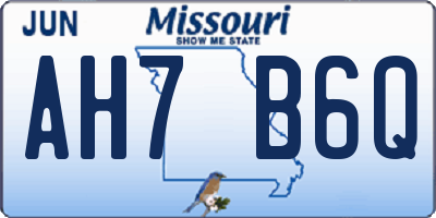 MO license plate AH7B6Q