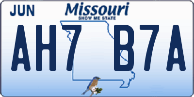 MO license plate AH7B7A