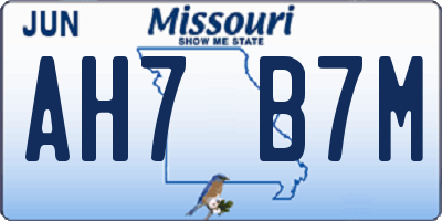 MO license plate AH7B7M