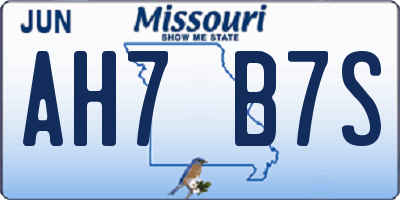MO license plate AH7B7S