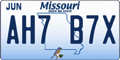MO license plate AH7B7X
