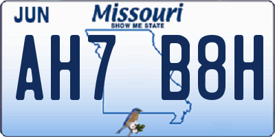 MO license plate AH7B8H