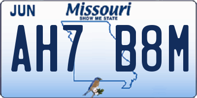 MO license plate AH7B8M