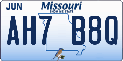 MO license plate AH7B8Q