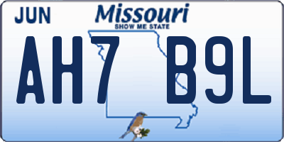 MO license plate AH7B9L