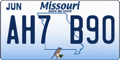 MO license plate AH7B9O
