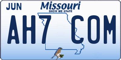 MO license plate AH7C0M