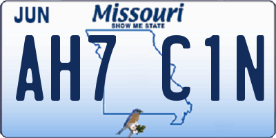 MO license plate AH7C1N