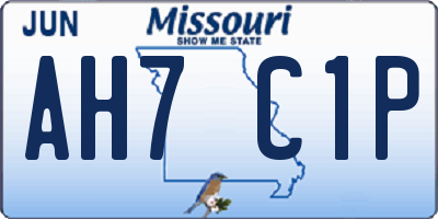 MO license plate AH7C1P