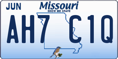 MO license plate AH7C1Q