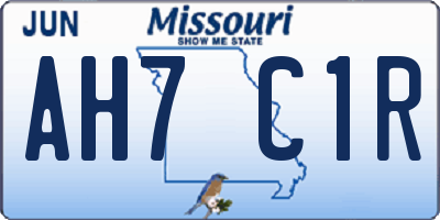 MO license plate AH7C1R