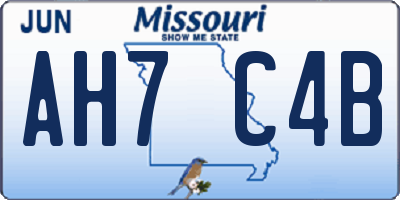 MO license plate AH7C4B