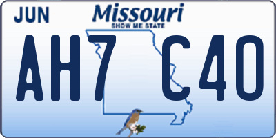 MO license plate AH7C4O