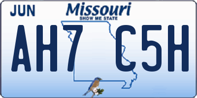 MO license plate AH7C5H