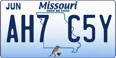 MO license plate AH7C5Y