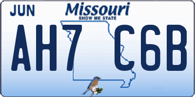 MO license plate AH7C6B