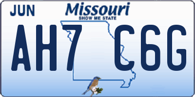 MO license plate AH7C6G