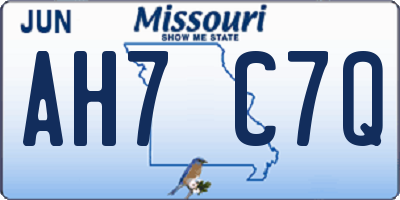 MO license plate AH7C7Q