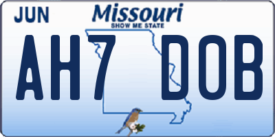MO license plate AH7D0B