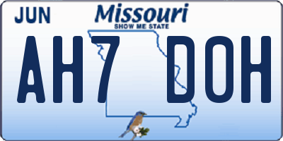 MO license plate AH7D0H