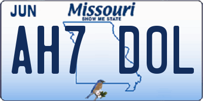 MO license plate AH7D0L
