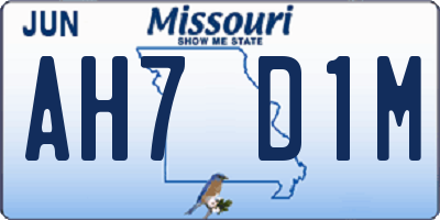 MO license plate AH7D1M