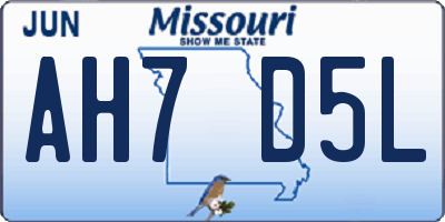 MO license plate AH7D5L