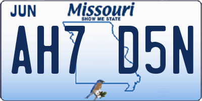 MO license plate AH7D5N