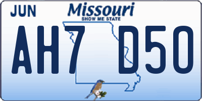 MO license plate AH7D5O