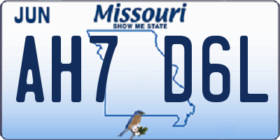 MO license plate AH7D6L