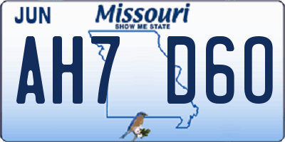 MO license plate AH7D6O