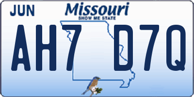 MO license plate AH7D7Q