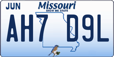 MO license plate AH7D9L