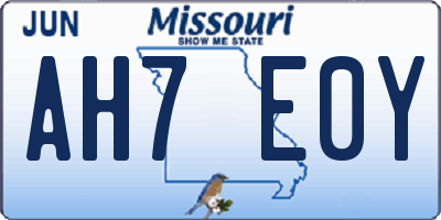 MO license plate AH7E0Y