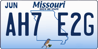 MO license plate AH7E2G