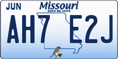 MO license plate AH7E2J