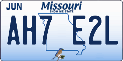 MO license plate AH7E2L