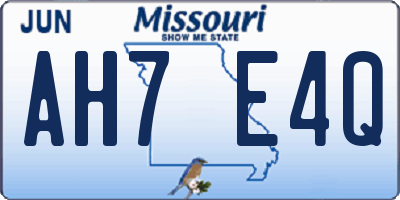 MO license plate AH7E4Q