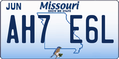 MO license plate AH7E6L