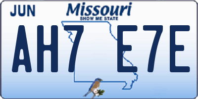 MO license plate AH7E7E