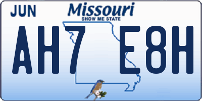 MO license plate AH7E8H
