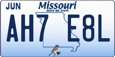MO license plate AH7E8L
