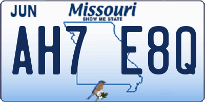 MO license plate AH7E8Q