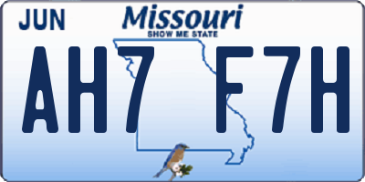 MO license plate AH7F7H