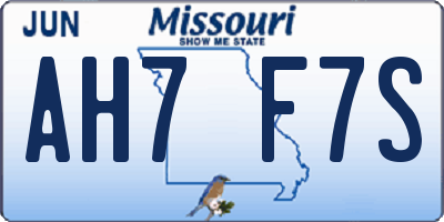 MO license plate AH7F7S