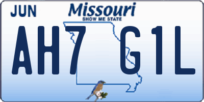 MO license plate AH7G1L